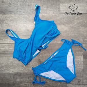 ODIJ Cross Front Lace Up Bottom Bikini Swimsuit Size S